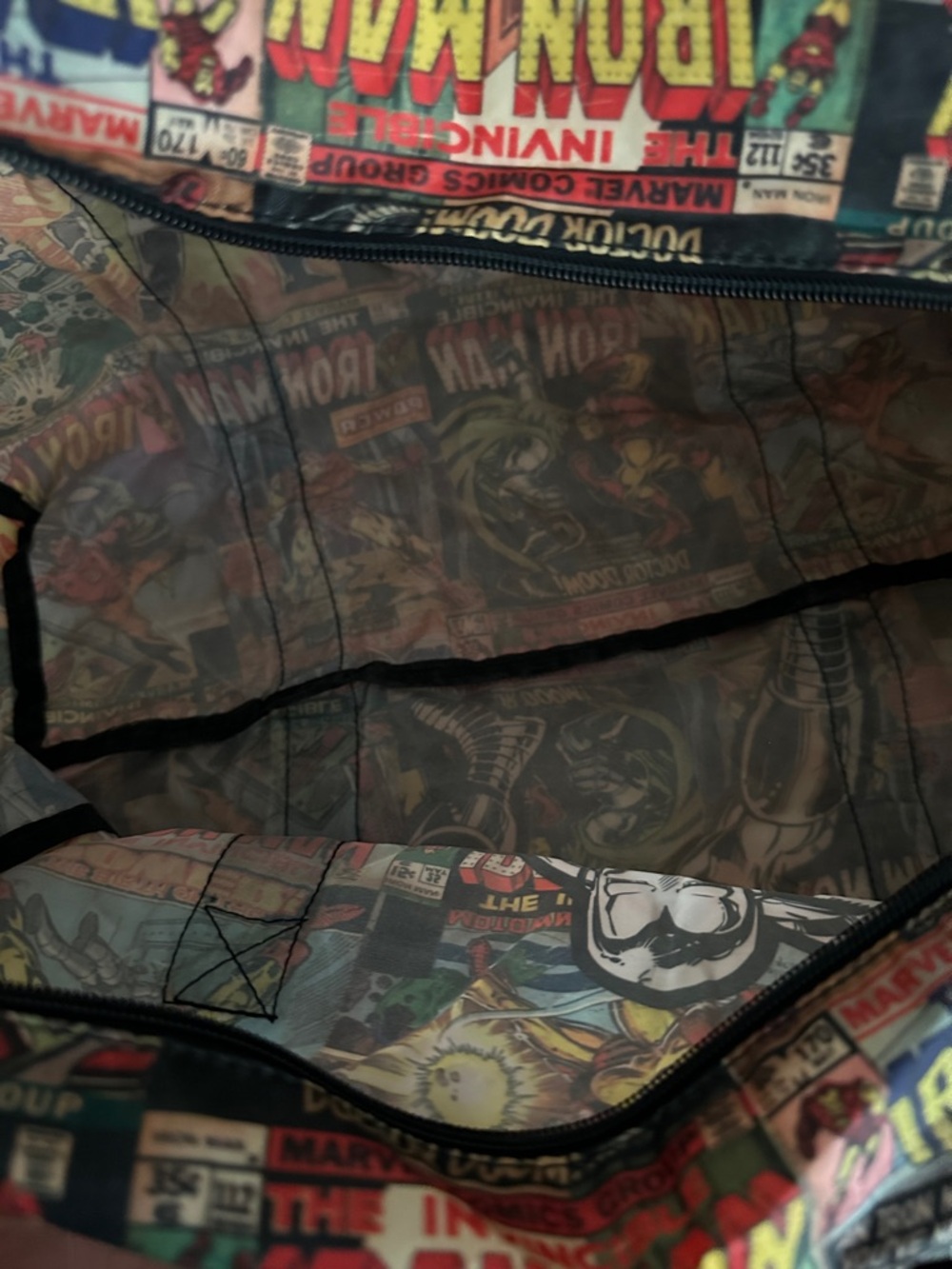 Marvel Iron Man Comic Print Duffel Bag - Red, Yellow, Blue, Black NWT - Picture 10 of 16